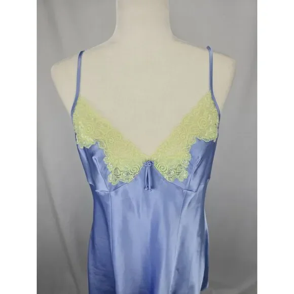VINTAGE Y2K Jones New York Short Negligee Nightgown Lace‎ Bust Fairy Silky LG - Picture 2 of 9